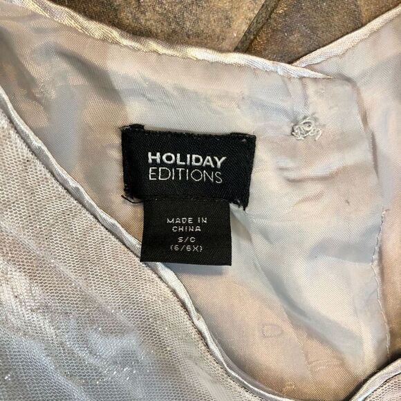 Holidays Edition Silver Sparkle Girls Dress Size Small - Picture 5 of 10